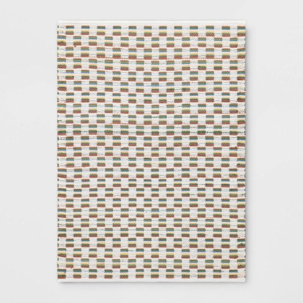 Room Essentials - 4'x5'6" Checkered Chindi Handwoven Area Rug - Room Brown